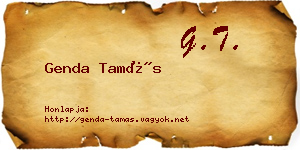 Genda Tamás névjegykártya