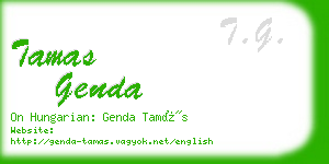 tamas genda business card